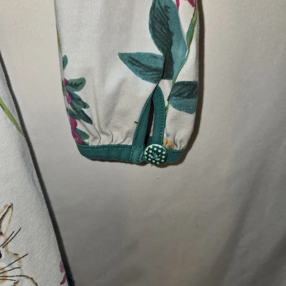 Matilda Jane Cream Dress with Teal Trim and Pink & Red Florals - Picture 5 of 5